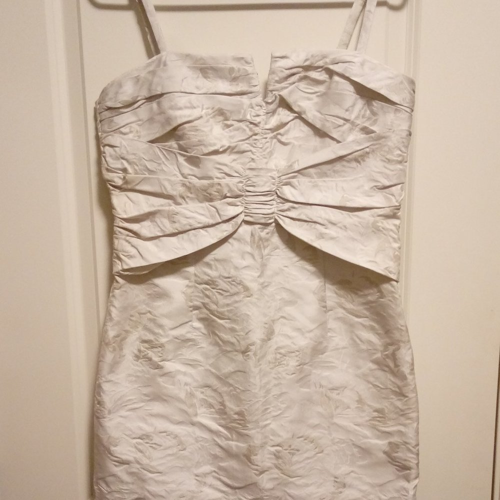 Pearl white floral pencil dress & bolero jacket